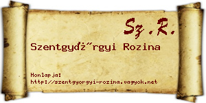 Szentgyörgyi Rozina névjegykártya
